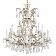 Pair of Bohemian faceted glass Rococo style chandeliers - 2165465