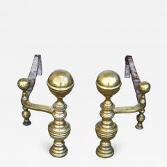 Pair of Brass Andirons Stimson of Boston - 1848437