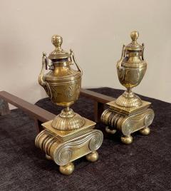 Pair of Brass Andirons of Diminutive Proportions - 2550372