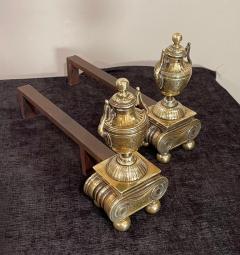 Pair of Brass Andirons of Diminutive Proportions - 2550381