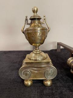 Pair of Brass Andirons of Diminutive Proportions - 2550382