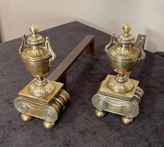 Pair of Brass Andirons of Diminutive Proportions - 2550396