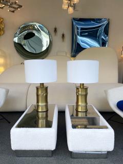 Pair of Brass Bamboo Lamps Italy 1970s - 2180749