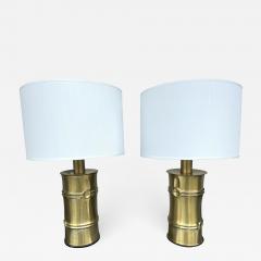 Pair of Brass Bamboo Lamps Italy 1970s - 2184559