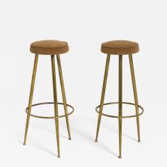 Pair of Brass Bar Stools - 4413092