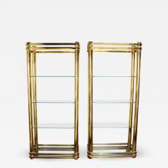 Pair of Brass Finish Etageres Attributed to Mastercraft - 1264987