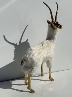 Pair of Brass Gazelle or Antelopes in Sheep Fur - 963301