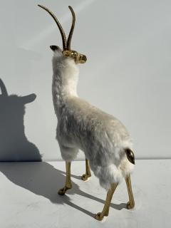 Pair of Brass Gazelle or Antelopes in Sheep Fur - 963305