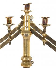 Pair of Brass Gothic Style Candelabras circa 1900 - 2807679
