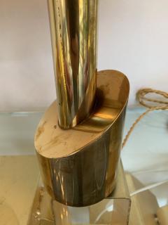 Pair of Brass Half Cylinder Lamps Italy 1970s - 1738587