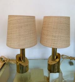 Pair of Brass Half Cylinder Lamps Italy 1970s - 1738588