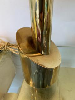 Pair of Brass Half Cylinder Lamps Italy 1970s - 1738589