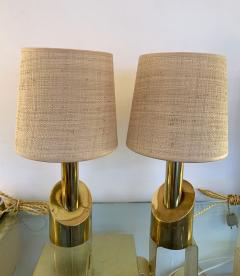 Pair of Brass Half Cylinder Lamps Italy 1970s - 1738593
