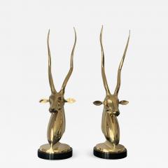 Pair of Brass Kudu or Antelope Busts - 1003242