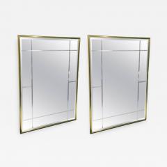 Pair of Brass Mirrors in Die Etched Style - 881377