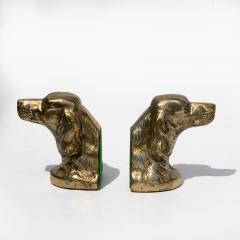 Pair of Brass Spaniel Head Bookends Mid 20th Century - 4787554