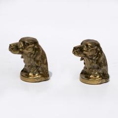 Pair of Brass Spaniel Head Bookends Mid 20th Century - 4787555