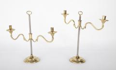 Pair of Brass Steel adjustable two arm Candleholder - 2104323