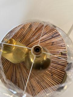 Pair of Brass Table Lamps with Cream Fabric Shades - 4577908