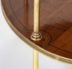 Pair of Brass Trimmed Yew Wood Two Tiered Tables - 4581033