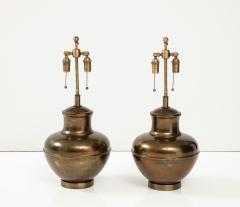Pair of Brass Urn Shaped Lamps - 3265825
