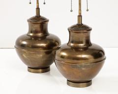 Pair of Brass Urn Shaped Lamps - 3265828
