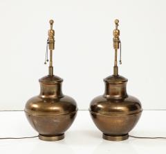 Pair of Brass Urn Shaped Lamps - 3265831
