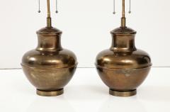 Pair of Brass Urn Shaped Lamps - 3265834