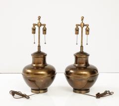 Pair of Brass Urn Shaped Lamps - 3265835