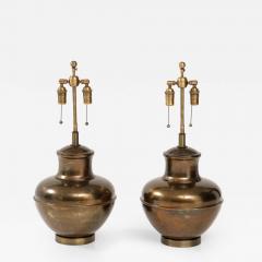 Pair of Brass Urn Shaped Lamps - 3272909
