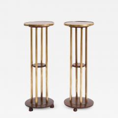 Pair of Brass and Beech Pedestals - 3508184