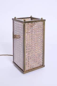 Pair of Brass and Cane Table Lamps - 4684581