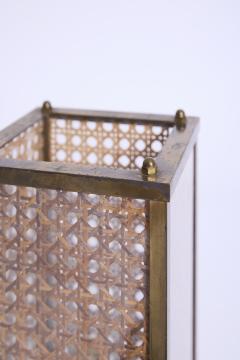 Pair of Brass and Cane Table Lamps - 4684586