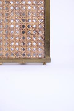 Pair of Brass and Cane Table Lamps - 4684587