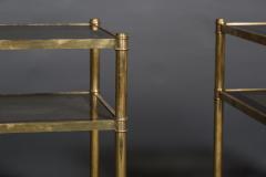 Pair of Brass and Glass Two Tiered Side Tables - 423850