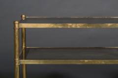 Pair of Brass and Glass Two Tiered Side Tables - 423851