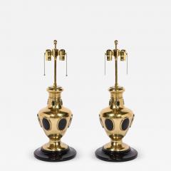 Pair of Brass and Horn Table Lamps - 2150069