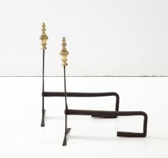 Pair of Brass and Iron Andirons - 3262586