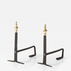 Pair of Brass and Iron Andirons - 3266154