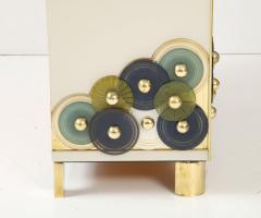 Pair of Brass and Ivory Murano Glass with Glass Discs Sideboards Italy 2023 - 3088257
