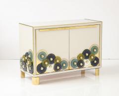 Pair of Brass and Ivory Murano Glass with Glass Discs Sideboards Italy 2023 - 3088261
