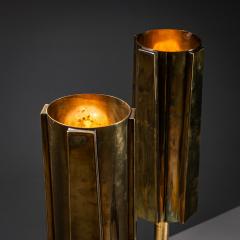 Pair of Brass and Marble Table Lamps Probably Italy 1960s 70s - 4410672