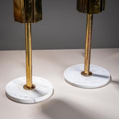 Pair of Brass and Marble Table Lamps Probably Italy 1960s 70s - 4410673
