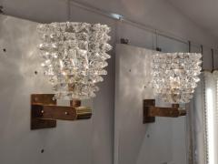 Pair of Brass and Murano Glass Sconces - 2493853