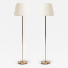 Pair of Brass and Onyx Floor Lamps - 3494463