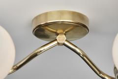 Pair of Brass and Opal Wall Lamps Denmark ca 1950s - 4683635