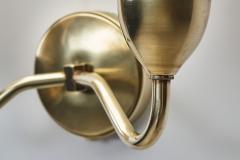 Pair of Brass and Opal Wall Lamps Denmark ca 1950s - 4683636