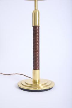 Pair of Brass and Rattan Table Lamps - 4739392