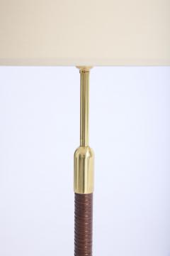 Pair of Brass and Rattan Table Lamps - 4739394