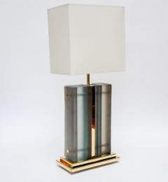 Pair of Brass and Sheets of Murano Glass Table Lamps - 716239